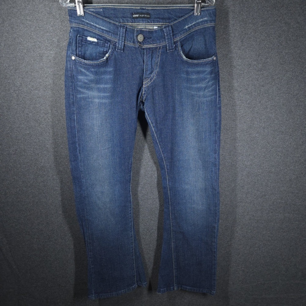 Levis Night Blues Slight Curve ID Bootcut Jeans Womens 7M Y2K Studded Cowgirl‎
